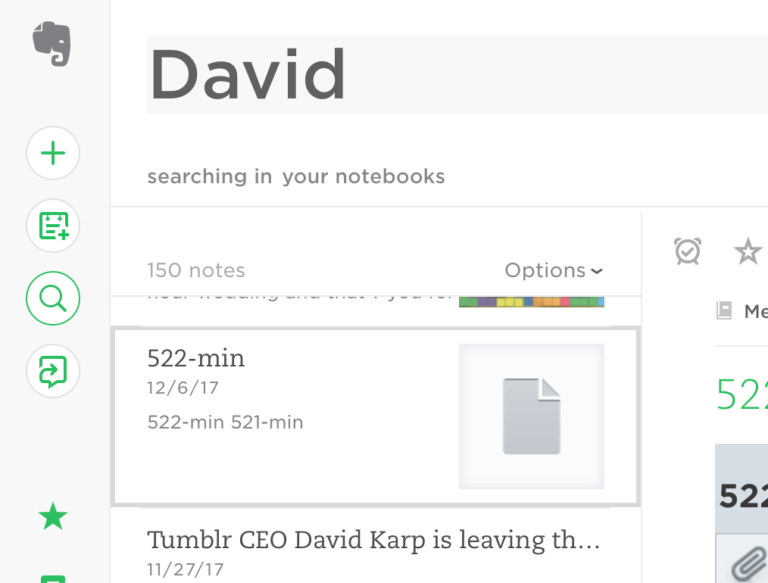 Evernote search screenshot