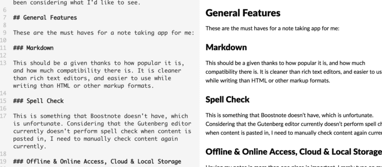Boostnote markdown screenshot