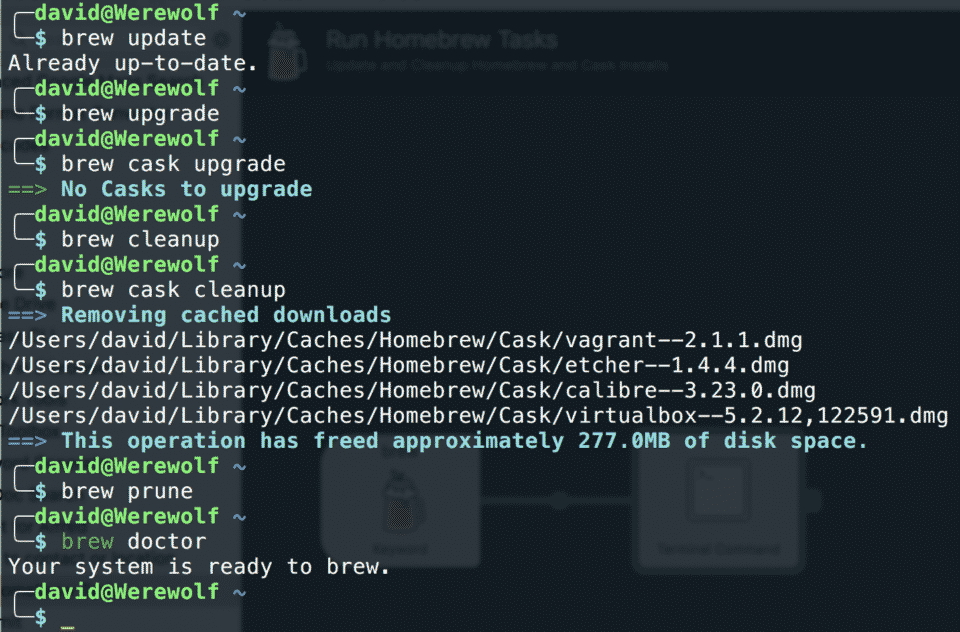 Commands running in our Workflow