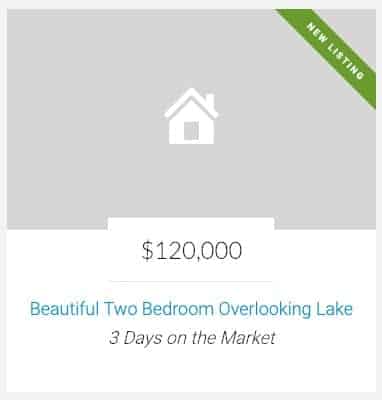 Property Listing with new listing notice and number of days on the market
