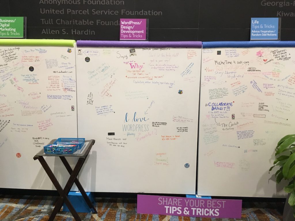 WordCamp Atlanta 2019 Tips and Tricks Boards