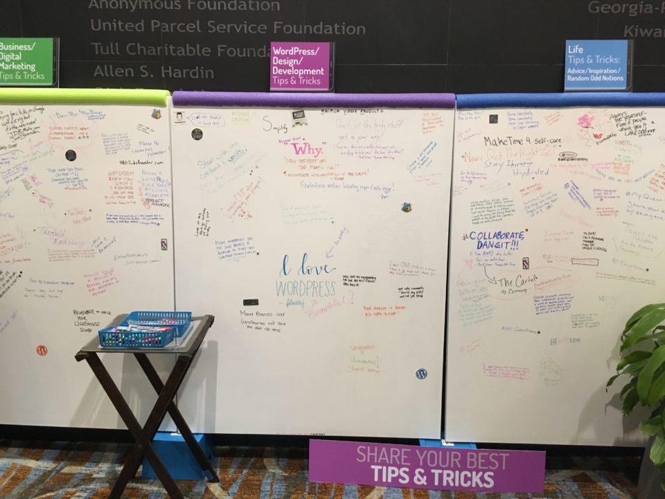 WordCamp Atlanta 2019 Tips and Tricks Boards